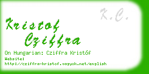 kristof cziffra business card